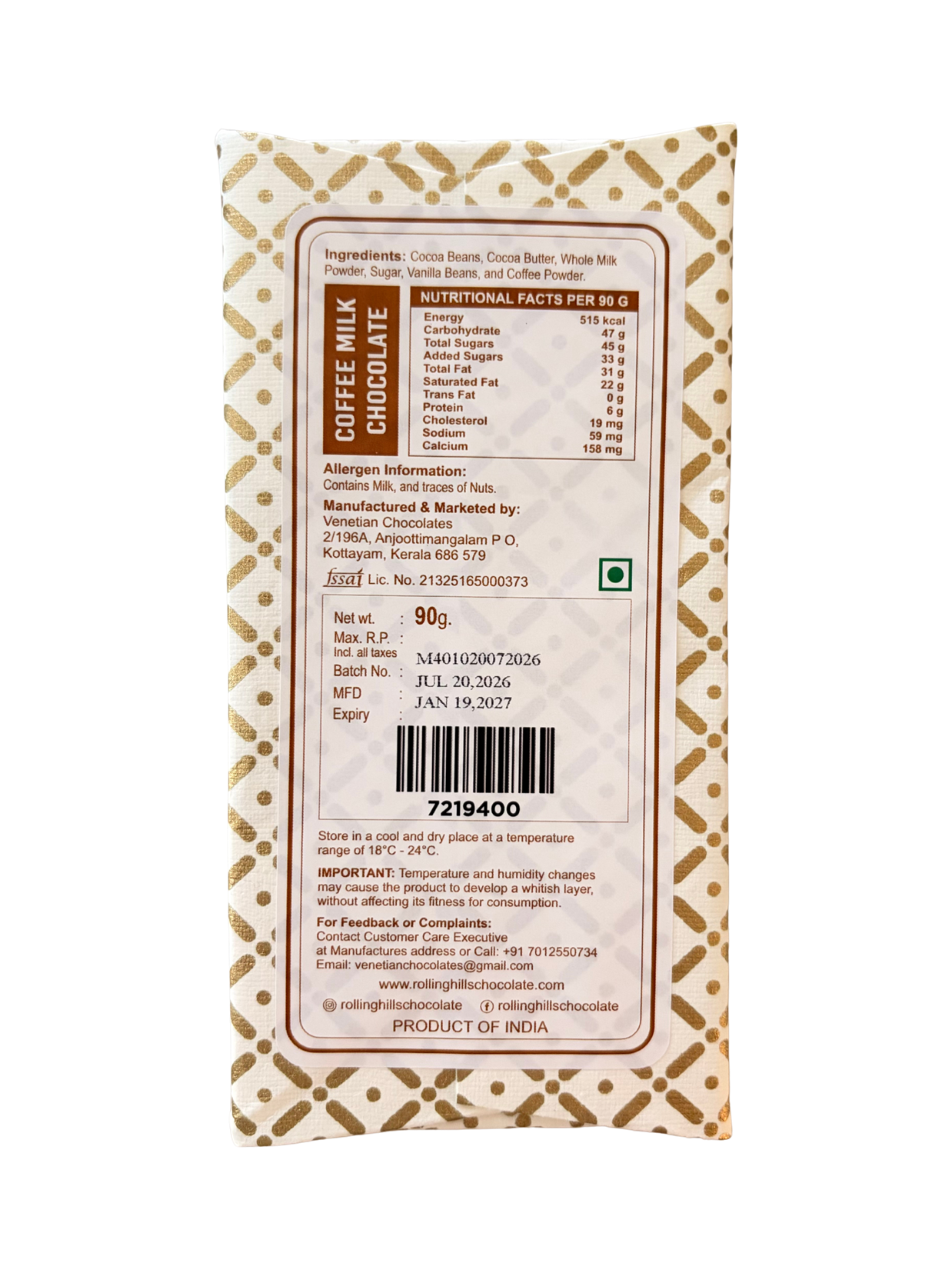 Rolling Hills Coffee Milk Chocolate — estate detail