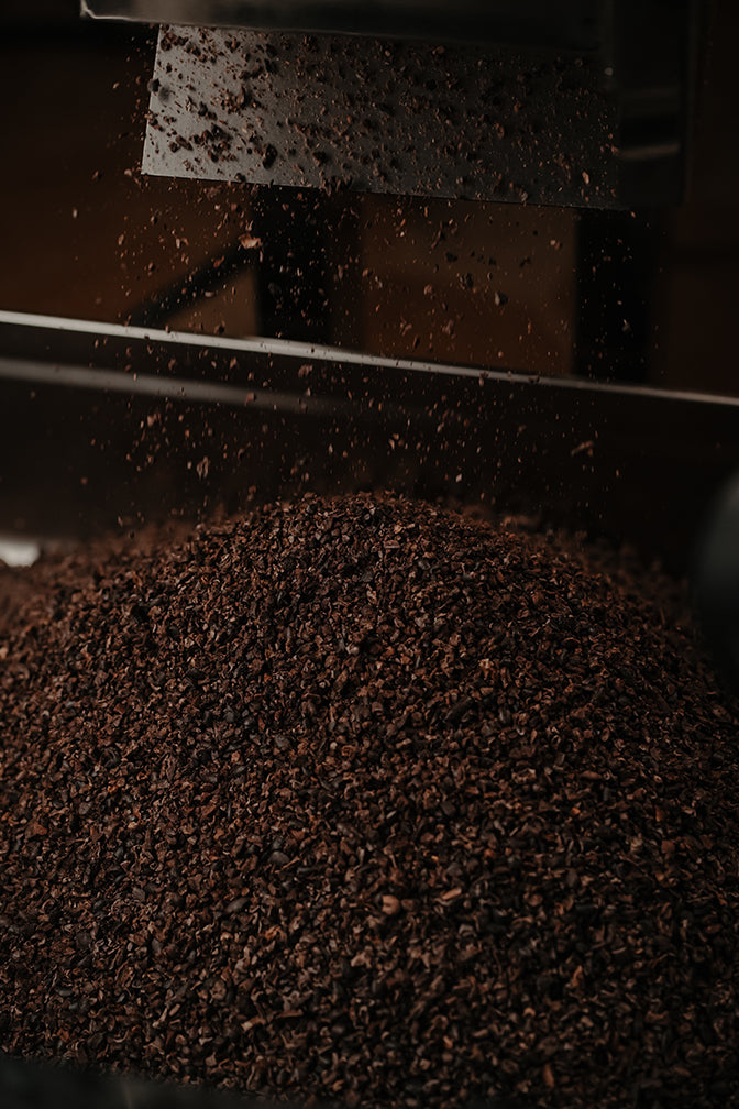 Crack and winnow to separate shell from nibs